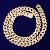 10mm Gold Miami Cuban Link Necklace Bling AAAA Zircon Charm Men's Hip Hop Chain Women Jewelry - Presidential Brand (R)