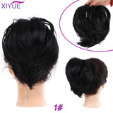 Short Straight Chignon With Elastic Band Synthetic Scrunchie Messy Hair Bun High Temperature Fiber Hairpieces Extensions - Presidential Brand (R)