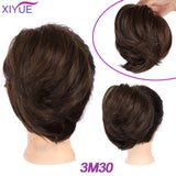 Short Straight Chignon With Elastic Band Synthetic Scrunchie Messy Hair Bun High Temperature Fiber Hairpieces Extensions - Presidential Brand (R)
