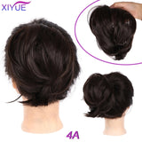 Short Straight Chignon With Elastic Band Synthetic Scrunchie Messy Hair Bun High Temperature Fiber Hairpieces Extensions - Presidential Brand (R)