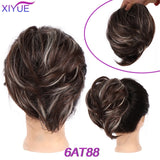 Short Straight Chignon With Elastic Band Synthetic Scrunchie Messy Hair Bun High Temperature Fiber Hairpieces Extensions - Presidential Brand (R)