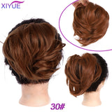 Short Straight Chignon With Elastic Band Synthetic Scrunchie Messy Hair Bun High Temperature Fiber Hairpieces Extensions - Presidential Brand (R)