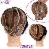 Short Straight Chignon With Elastic Band Synthetic Scrunchie Messy Hair Bun High Temperature Fiber Hairpieces Extensions - Presidential Brand (R)