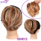 Short Straight Chignon With Elastic Band Synthetic Scrunchie Messy Hair Bun High Temperature Fiber Hairpieces Extensions - Presidential Brand (R)