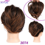 Short Straight Chignon With Elastic Band Synthetic Scrunchie Messy Hair Bun High Temperature Fiber Hairpieces Extensions - Presidential Brand (R)