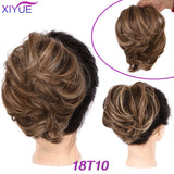 Short Straight Chignon With Elastic Band Synthetic Scrunchie Messy Hair Bun High Temperature Fiber Hairpieces Extensions - Presidential Brand (R)