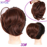 Short Straight Chignon With Elastic Band Synthetic Scrunchie Messy Hair Bun High Temperature Fiber Hairpieces Extensions - Presidential Brand (R)