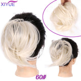 Short Straight Chignon With Elastic Band Synthetic Scrunchie Messy Hair Bun High Temperature Fiber Hairpieces Extensions - Presidential Brand (R)