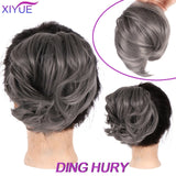 Short Straight Chignon With Elastic Band Synthetic Scrunchie Messy Hair Bun High Temperature Fiber Hairpieces Extensions - Presidential Brand (R)