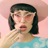 Vintage 90s Unique Cat Eye Sunglasses Women Sexy Red Frame Retro Black Cateye Sun Glasses Shades Gift - Presidential Brand (R)