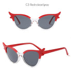 Vintage 90s Unique Cat Eye Sunglasses Women Sexy Red Frame Retro Black Cateye Sun Glasses Shades Gift - Presidential Brand (R)
