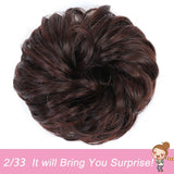 Short Straight Chignon With Elastic Band Synthetic Scrunchie Messy Hair Bun High Temperature Fiber Hairpieces Extensions - Presidential Brand (R)