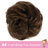Short Straight Chignon With Elastic Band Synthetic Scrunchie Messy Hair Bun High Temperature Fiber Hairpieces Extensions - Presidential Brand (R)
