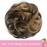 Short Straight Chignon With Elastic Band Synthetic Scrunchie Messy Hair Bun High Temperature Fiber Hairpieces Extensions - Presidential Brand (R)