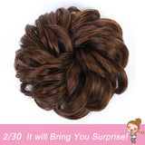 Short Straight Chignon With Elastic Band Synthetic Scrunchie Messy Hair Bun High Temperature Fiber Hairpieces Extensions - Presidential Brand (R)
