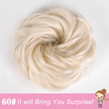 Short Straight Chignon With Elastic Band Synthetic Scrunchie Messy Hair Bun High Temperature Fiber Hairpieces Extensions - Presidential Brand (R)