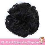 Short Straight Chignon With Elastic Band Synthetic Scrunchie Messy Hair Bun High Temperature Fiber Hairpieces Extensions - Presidential Brand (R)