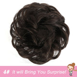 Short Straight Chignon With Elastic Band Synthetic Scrunchie Messy Hair Bun High Temperature Fiber Hairpieces Extensions - Presidential Brand (R)