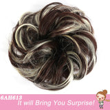 Short Straight Chignon With Elastic Band Synthetic Scrunchie Messy Hair Bun High Temperature Fiber Hairpieces Extensions - Presidential Brand (R)