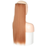 MERISI HAIR 5 Clips Synthetic Hair Long Straight Clip In Hair Extensions False Hair Black Hair Pieces for Women - Presidential Brand (R)