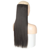 MERISI HAIR 5 Clips Synthetic Hair Long Straight Clip In Hair Extensions False Hair Black Hair Pieces for Women - Presidential Brand (R)