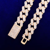 20MM Baguette Cuban Bracelet Chain Trendy Link Bling Zirconia Copper Rock Jewelry - Presidential Brand (R)