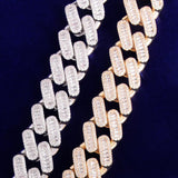 20MM Baguette Cuban Bracelet Chain Trendy Link Bling Zirconia Copper Rock Jewelry - Presidential Brand (R)