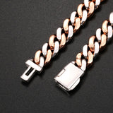 8mm Iced Out Bling CZ Miami Cuban Link Chain Charm Choker Necklace Pink Blue Trendy Fashion Necklace - Presidential Brand (R)