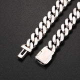 8mm Iced Out Bling CZ Miami Cuban Link Chain Charm Choker Necklace Pink Blue Trendy Fashion Necklace - Presidential Brand (R)