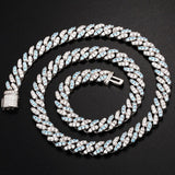 8mm Iced Out Bling CZ Miami Cuban Link Chain Charm Choker Necklace Pink Blue Trendy Fashion Necklace - Presidential Brand (R)