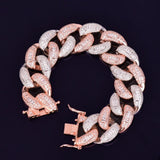 22mm Baguette Zircon Miami Cuban Link Colorful Bracelet Iced Out Colorful Chain 7" 8" - Presidential Brand (R)