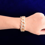 20MM Baguette Cuban Bracelet Chain Trendy Link Bling Zirconia Copper Rock Jewelry - Presidential Brand (R)
