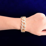 20MM Baguette Cuban Bracelet Chain Trendy Link Bling Zirconia Copper Rock Jewelry - Presidential Brand (R)