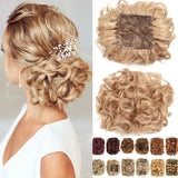 WERD  2 Plastic Comb Clip In Curly Synthetic Hair Pieces Chignon Updo Cover Hairpiece Extension Hair Bun Hair Accessories - Presidential Brand (R)