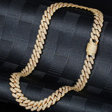 2 Row 12mm Iced Out Neckalce Diamonds Cuban Link Chain 5A Cubic Zirconia Clasp Necklaces Link - Presidential Brand (R)