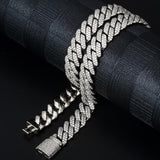 2 Row 12mm Iced Out Neckalce Diamonds Cuban Link Chain 5A Cubic Zirconia Clasp Necklaces Link - Presidential Brand (R)