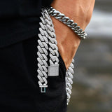 2 Row 12mm Iced Out Neckalce Diamonds Cuban Link Chain 5A Cubic Zirconia Clasp Necklaces Link - Presidential Brand (R)