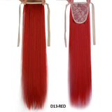 Long Straight Clip In Tail False Hair Ponytail Hairpiece With Hairpins Synthetic Pony Tail Extensions Black Brown Headwear - Presidential Brand (R)