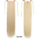 Long Straight Clip In Tail False Hair Ponytail Hairpiece With Hairpins Synthetic Pony Tail Extensions Black Brown Headwear - Presidential Brand (R)