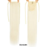 Long Straight Clip In Tail False Hair Ponytail Hairpiece With Hairpins Synthetic Pony Tail Extensions Black Brown Headwear - Presidential Brand (R)