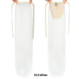 Long Straight Clip In Tail False Hair Ponytail Hairpiece With Hairpins Synthetic Pony Tail Extensions Black Brown Headwear - Presidential Brand (R)