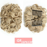 WERD  2 Plastic Comb Clip In Curly Synthetic Hair Pieces Chignon Updo Cover Hairpiece Extension Hair Bun Hair Accessories - Presidential Brand (R)