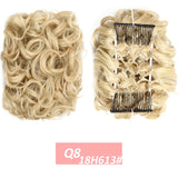 WERD  2 Plastic Comb Clip In Curly Synthetic Hair Pieces Chignon Updo Cover Hairpiece Extension Hair Bun Hair Accessories - Presidential Brand (R)