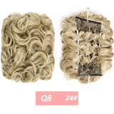 WERD  2 Plastic Comb Clip In Curly Synthetic Hair Pieces Chignon Updo Cover Hairpiece Extension Hair Bun Hair Accessories - Presidential Brand (R)