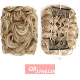 WERD  2 Plastic Comb Clip In Curly Synthetic Hair Pieces Chignon Updo Cover Hairpiece Extension Hair Bun Hair Accessories - Presidential Brand (R)