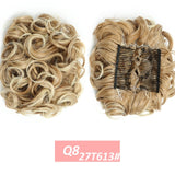 WERD  2 Plastic Comb Clip In Curly Synthetic Hair Pieces Chignon Updo Cover Hairpiece Extension Hair Bun Hair Accessories - Presidential Brand (R)