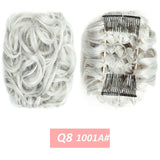 WERD  2 Plastic Comb Clip In Curly Synthetic Hair Pieces Chignon Updo Cover Hairpiece Extension Hair Bun Hair Accessories - Presidential Brand (R)