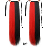 Long Straight Clip In Tail False Hair Ponytail Hairpiece With Hairpins Synthetic Pony Tail Extensions Black Brown Headwear - Presidential Brand (R)