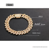12mm Micro Pave CZ Cuban Link Chains Necklaces Luxury Bling Choker Iced Out Zircon Punk Women Men Couple Jewelry Christmas Gifts - Presidential Brand (R)