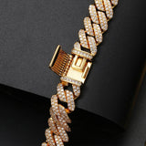 12mm Micro Pave CZ Cuban Link Chains Necklaces Luxury Bling Choker Iced Out Zircon Punk Women Men Couple Jewelry Christmas Gifts - Presidential Brand (R)